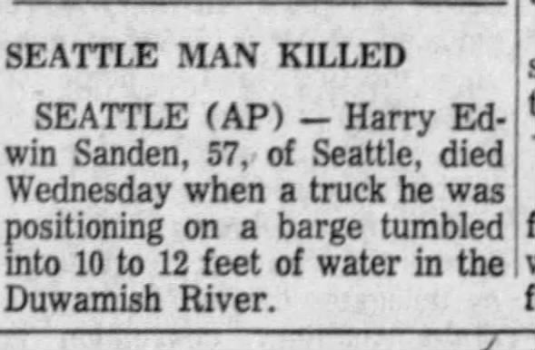 Harry Sanden accident